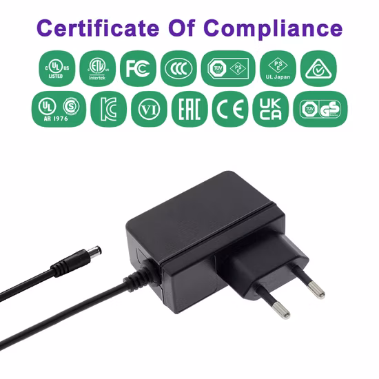 La UE enchufa el adaptador de corriente de 5V 2A AC/DC para pequeños electrodomésticos